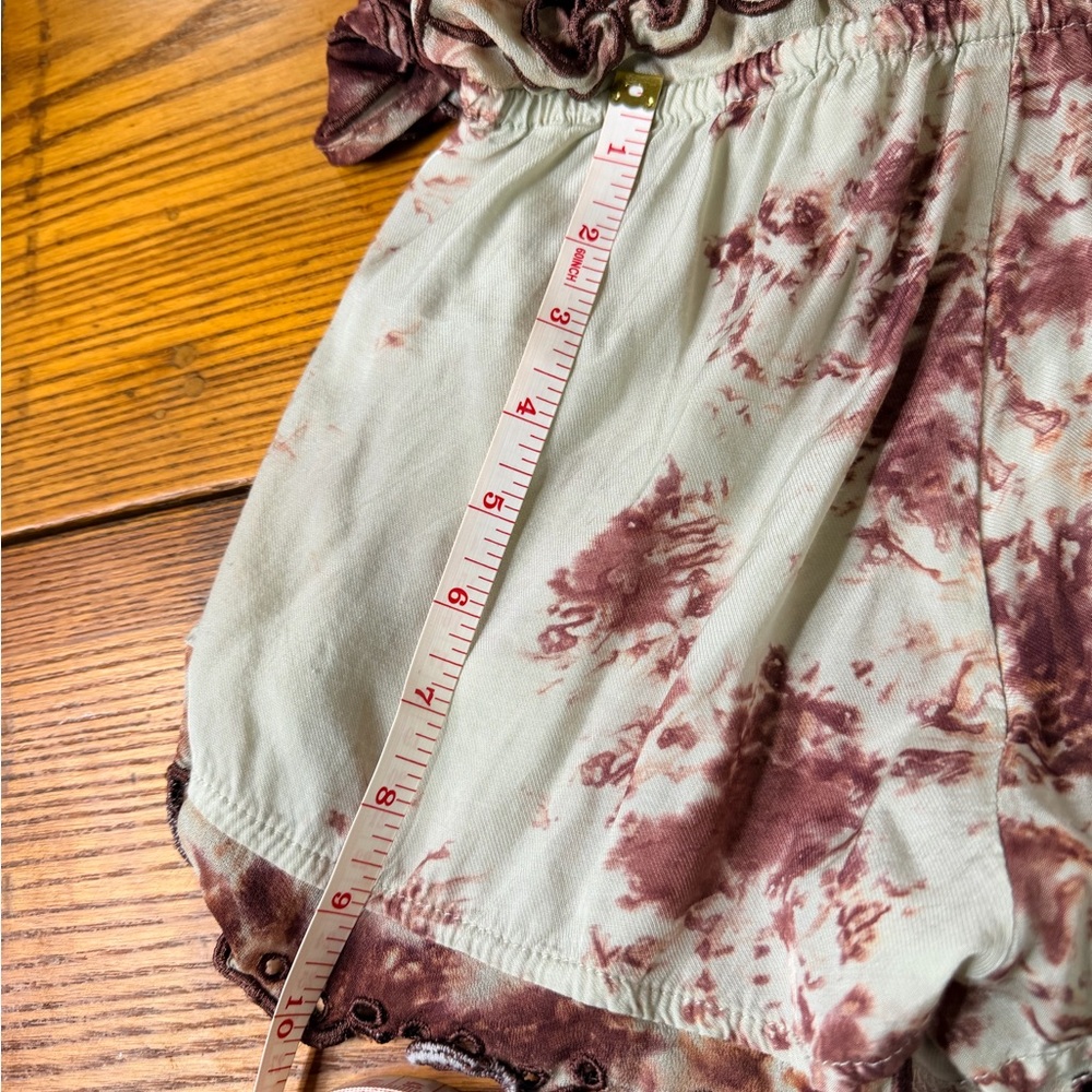 Free People Maroon and Cream Tie-Dye Romper - Picture 9 of 13